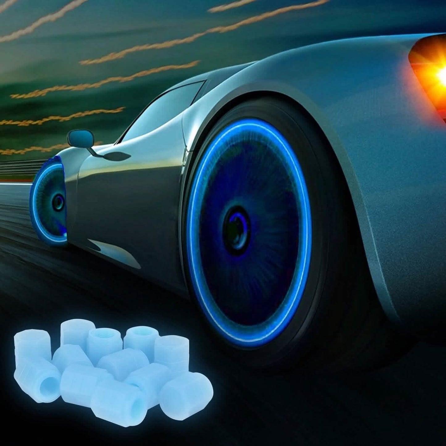 12-Piece: Luminous Car Tire Valve Stem Covers