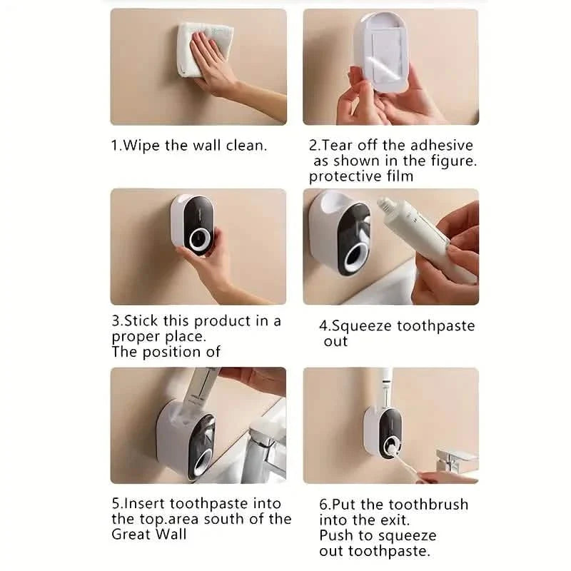 2-Pack: Wall-Mounted Automatic Toothpaste Dispenser