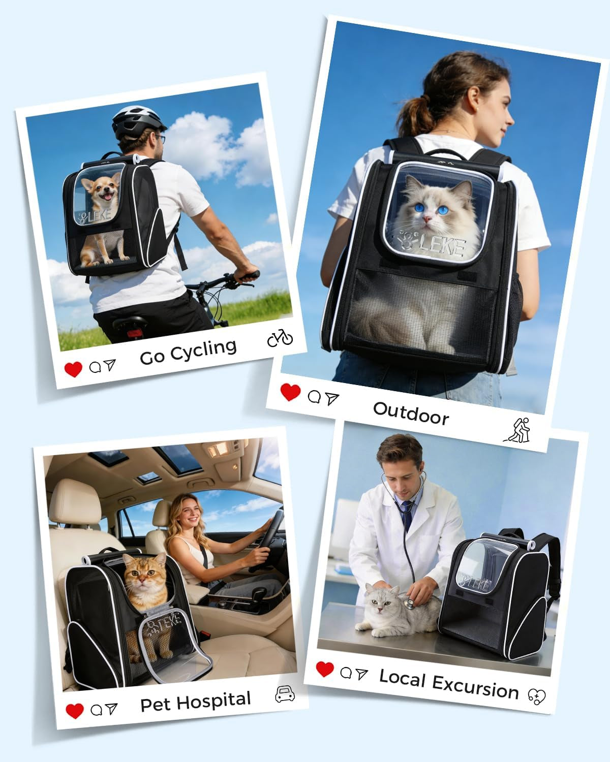 Cat Backpack Carrier,Breathable Cat Carrier Large Space Bubble Pet Backpack for Kitty Small Dog,Expandable Bubble Pet Carrier for Hiking, Walking,Travel