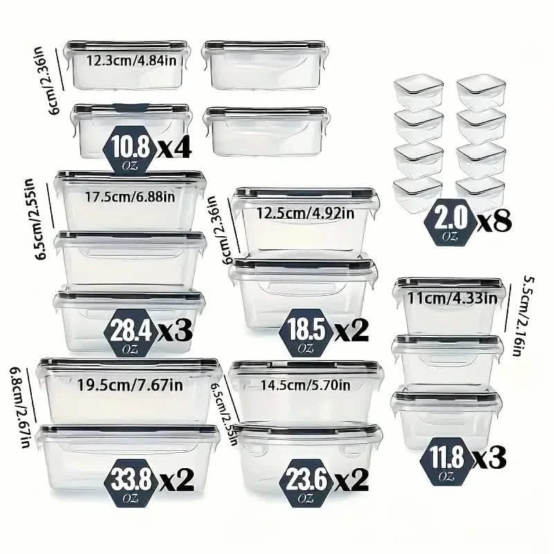 48-Piece Food Storage Container Set – Stackable, Microwave Safe, BPA Free