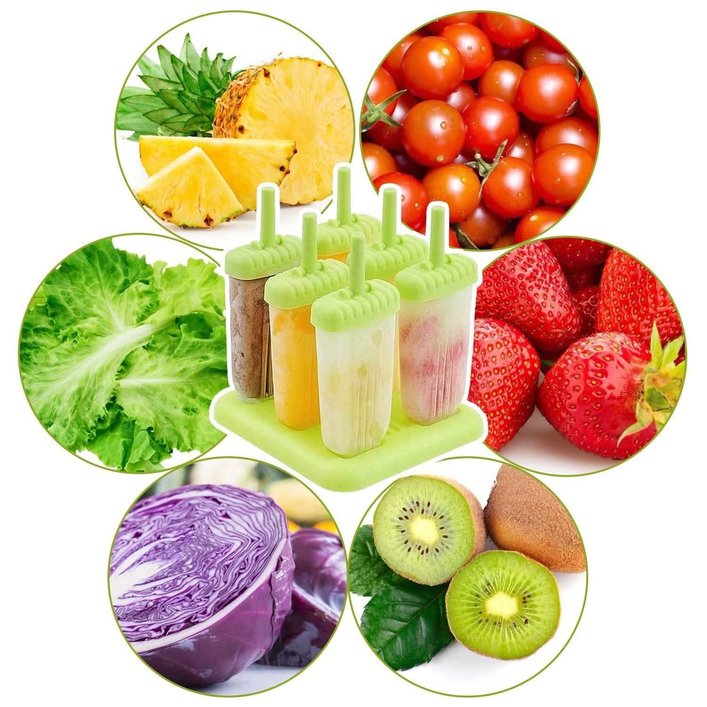6-Piece: Popsicle Molds Reusable Ice Cream DIY Ice Pop Maker