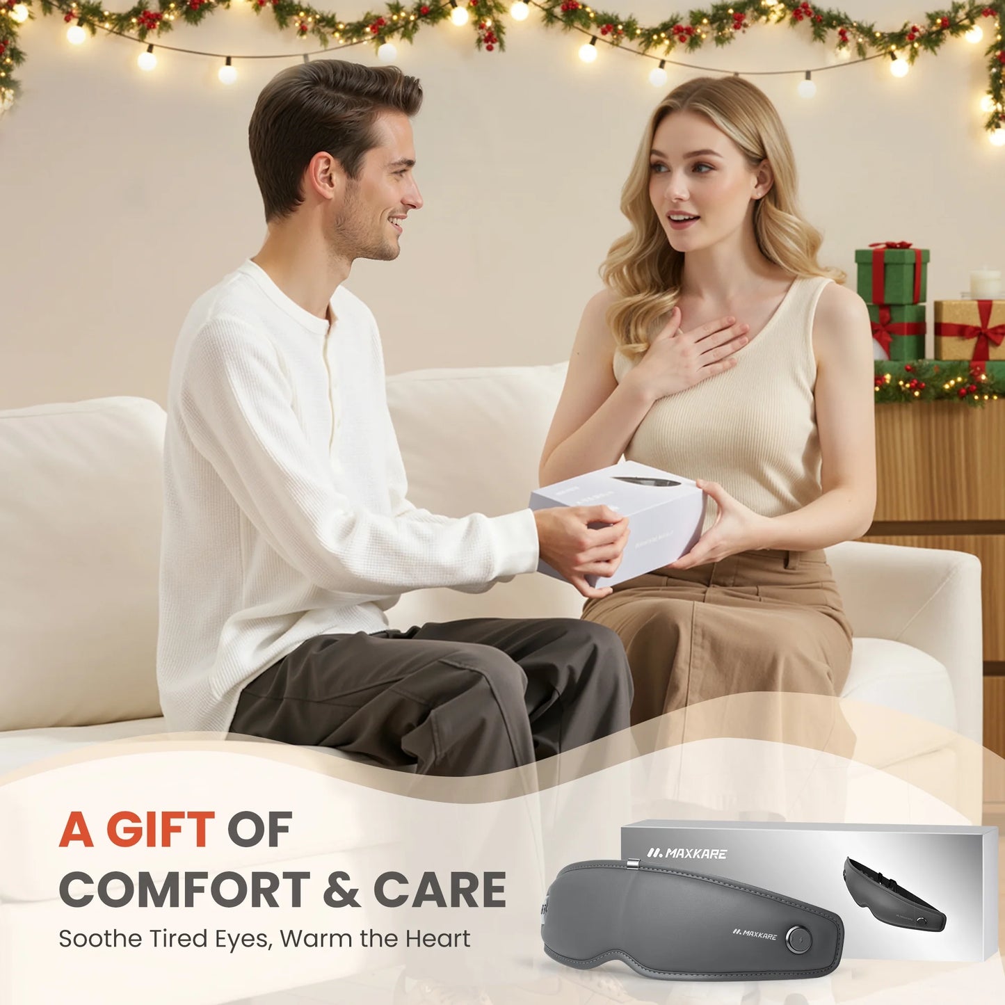 Eye Massager with Heat, Vibration, Air Pressure for Relieve Eye Strain Dry Eye Headaches Foldable Rechargeable Shiatsu Massager