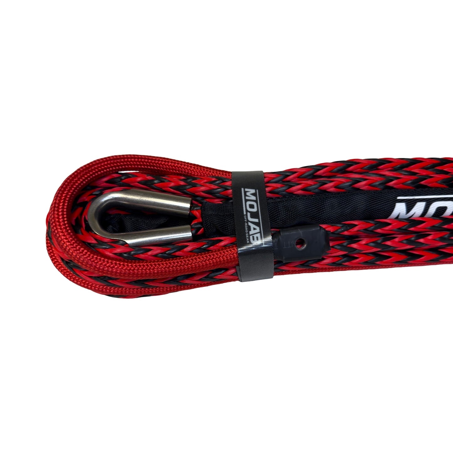 Premium 3/8” x 62’ dual black and red synthetic winch line