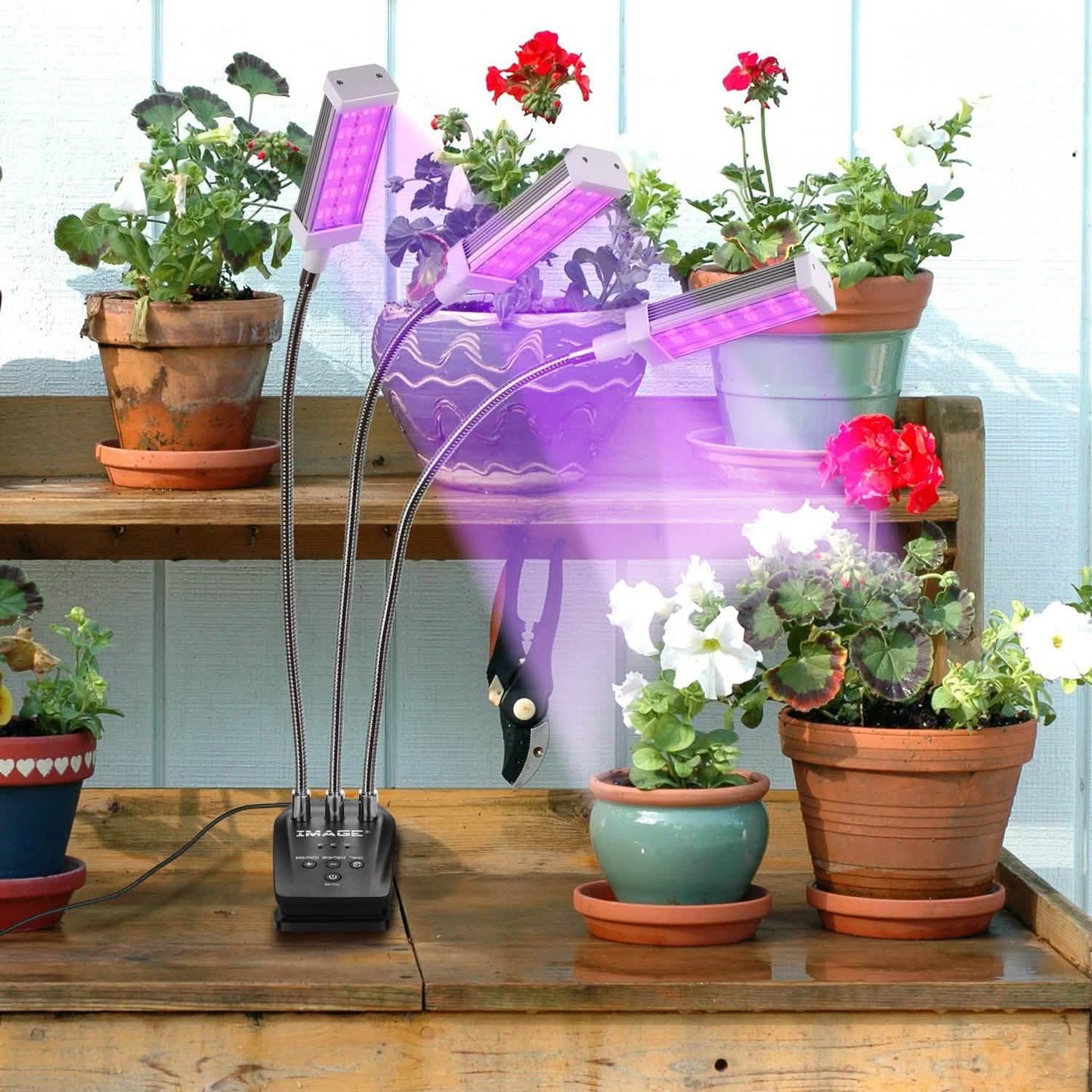 Adjustable 3-Head Grow Lights for Indoor Plants with Timer