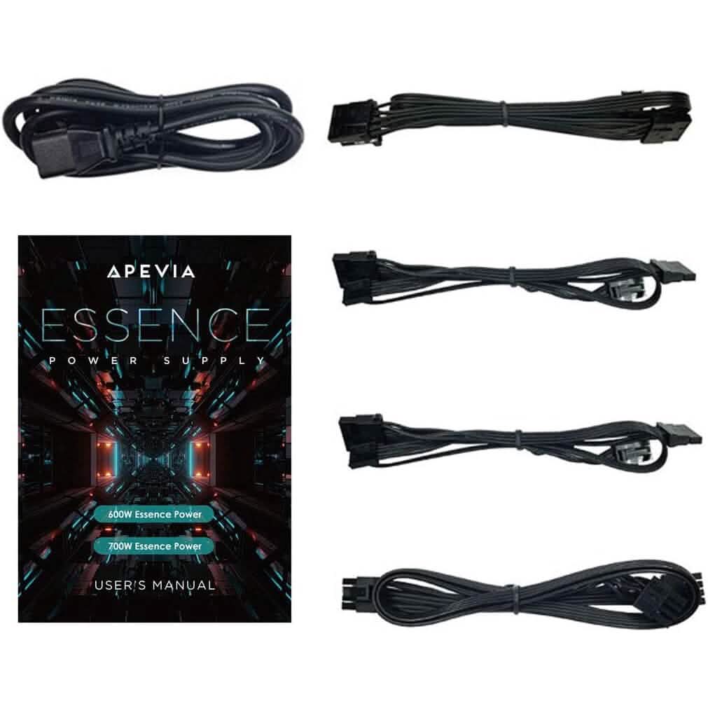 Apevia ATX-ES700W Essence 700W ATX Semi-Modular Gaming Power Supply with Auto-Thermally Controlled (Refurbished)
