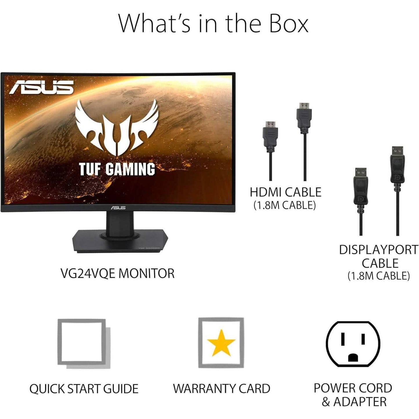ASUS TUF Gaming 23.6" 1080P Curved Monitor (VG24VQE) (Refurbished)