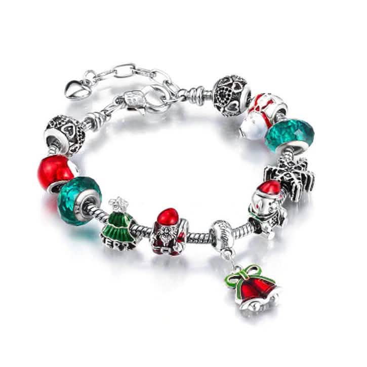 Austrian Crystal Christmas Charm Bracelet