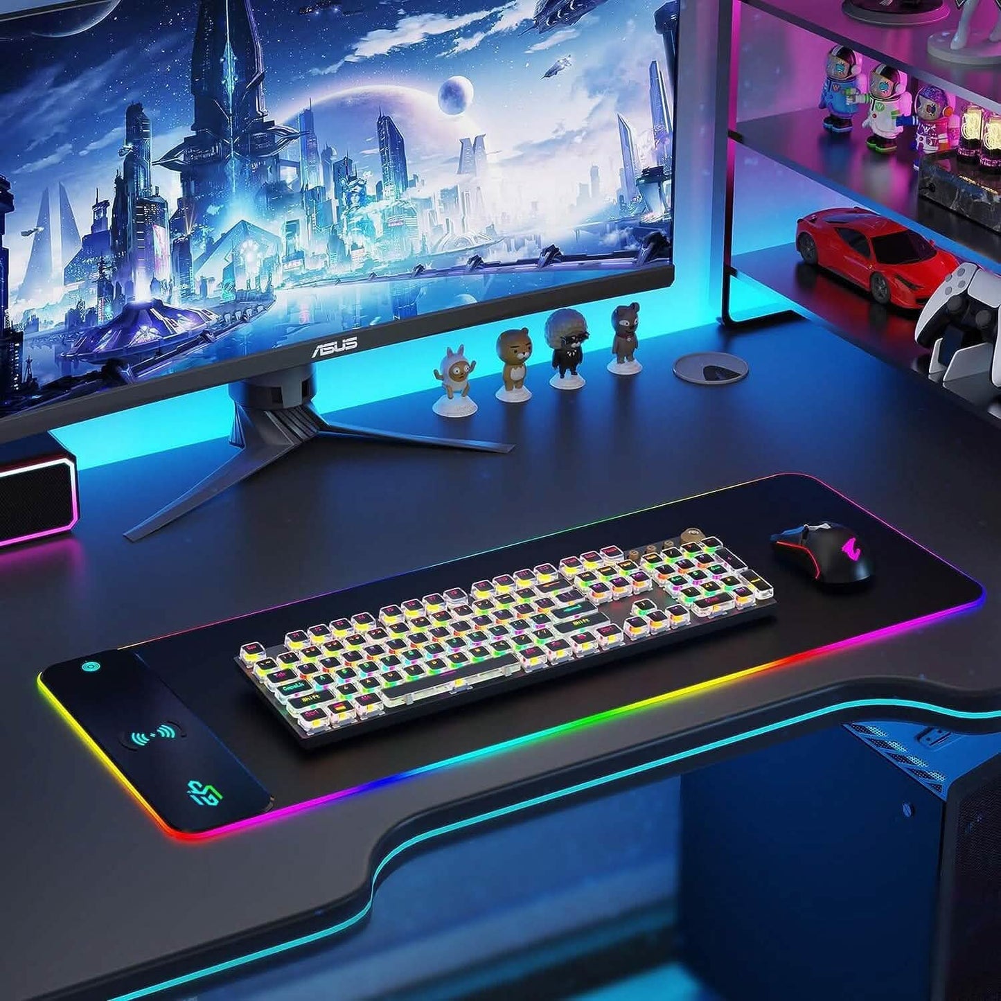 GIM Wireless Charging RGB Gaming Mouse Pad 10W (Refurbished)
