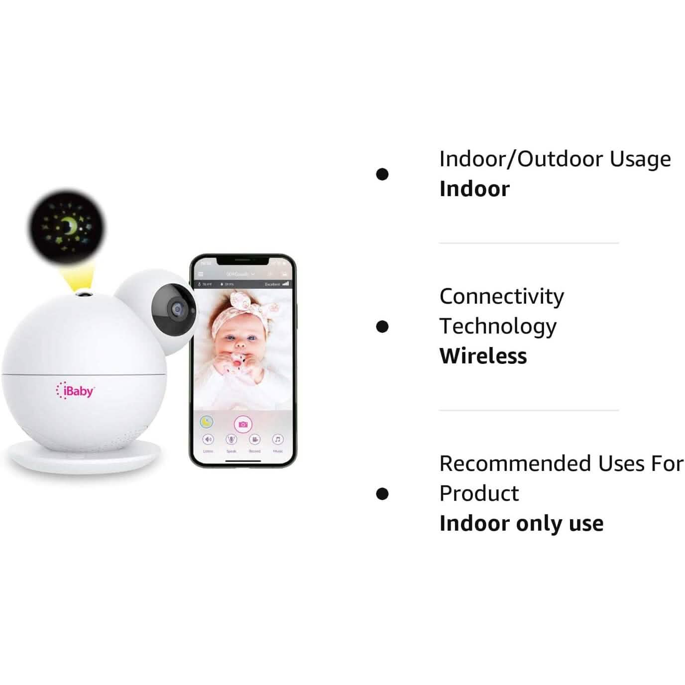 iBaby M8 2K Smart Baby Monitor, 355° Pan 110° Tilt and 2-Way Talk (Refurbished)