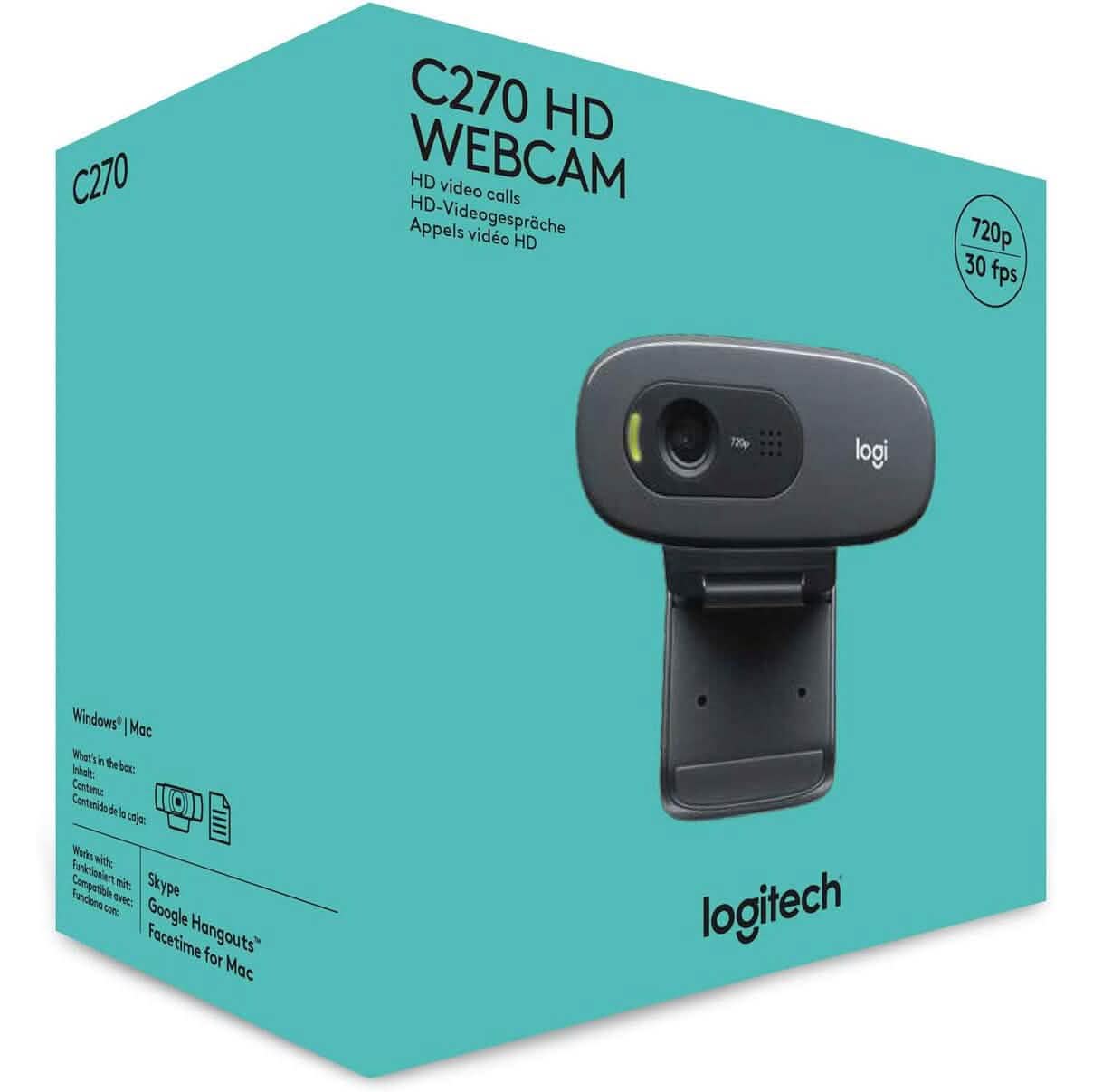 Logitech C270 Webcam with Microphone (Refurbished)