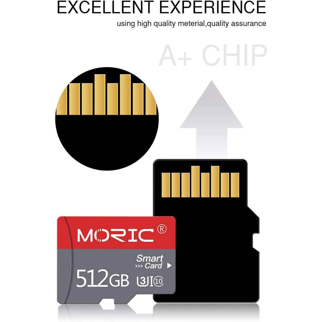 Moric 512GB Micro SD Card Fast Speed MicroSDXC UHS-I Memory Card (Refurbished)