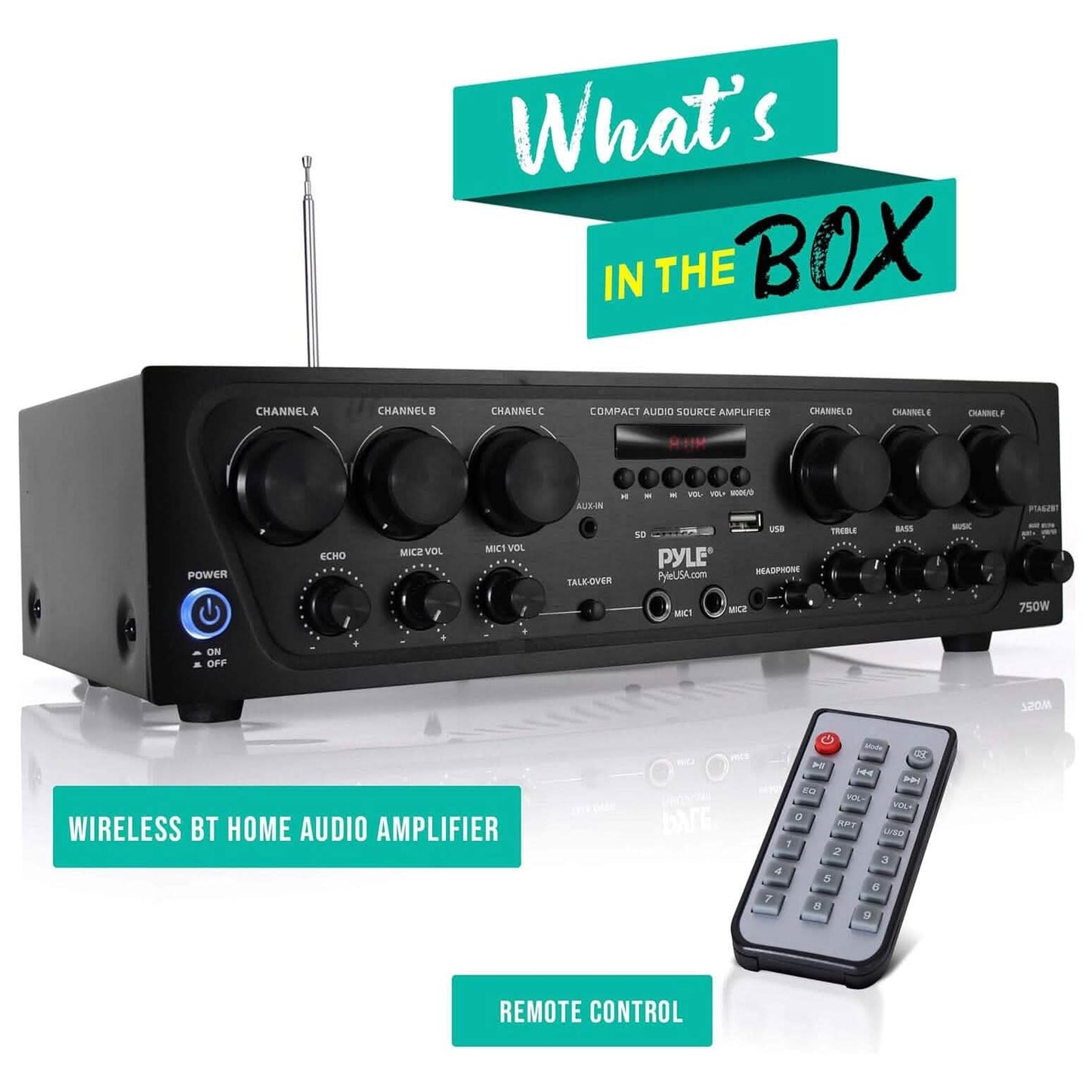Pyle Wireless Bluetooth Home Audio Amplifier (Refurbished)