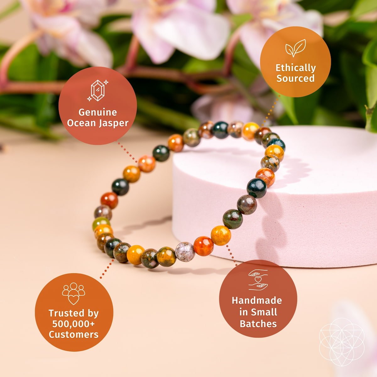 Quiet My Mind – Ocean Jasper Bracelet | 6mm - Lumina Home