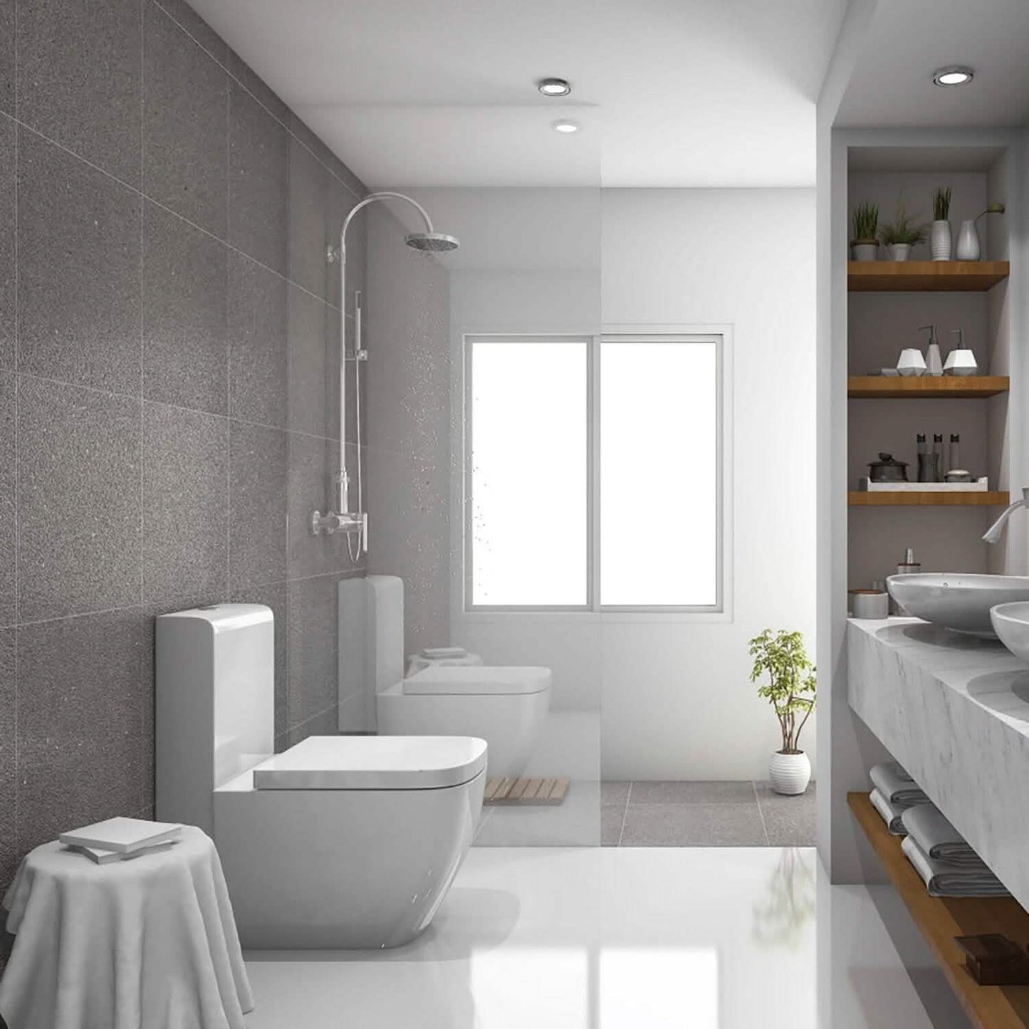 Square Toilet Seat with Grip-Tight Seat Bumpers