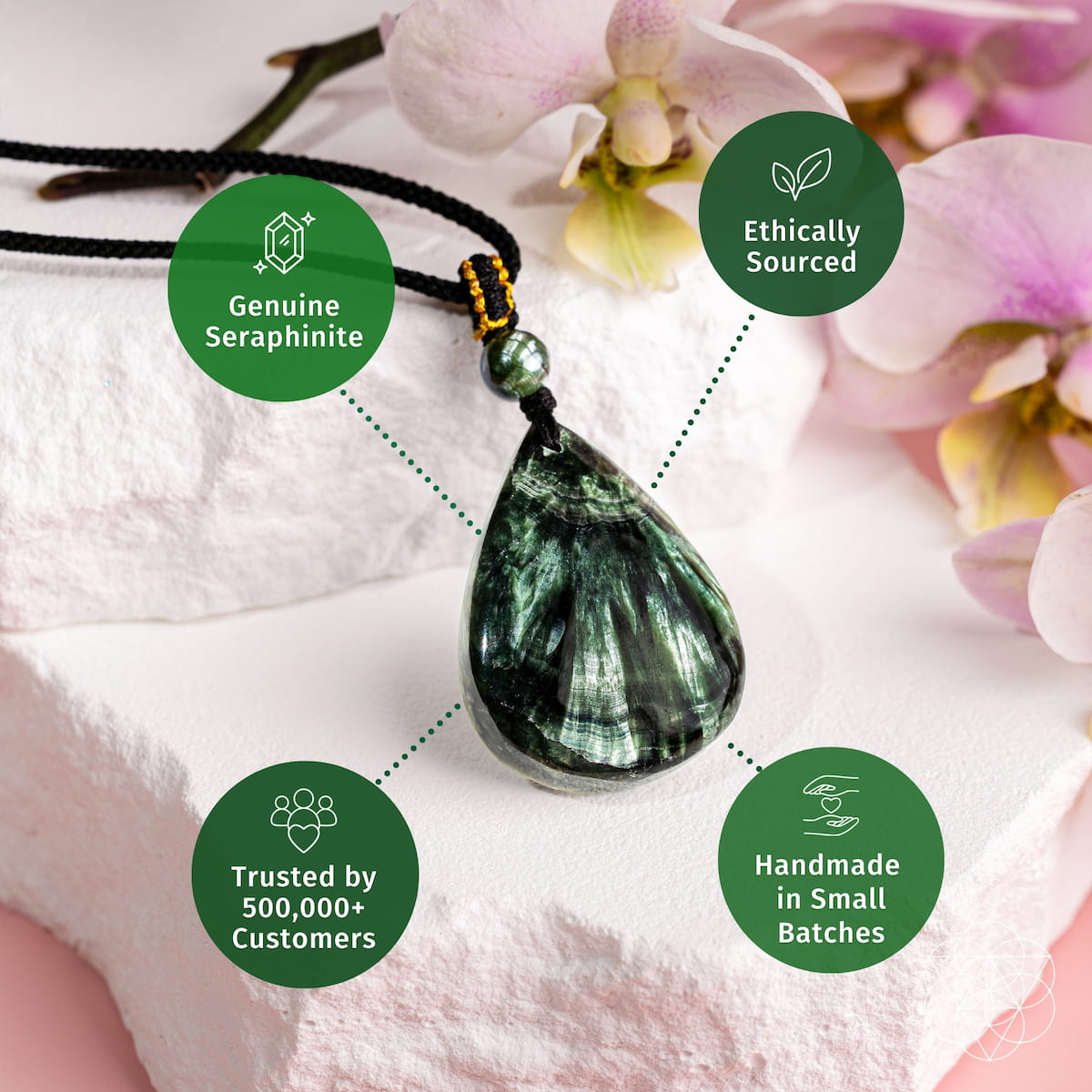 The Angel by My Side – Rare Seraphinite Pendant - Lumina Home