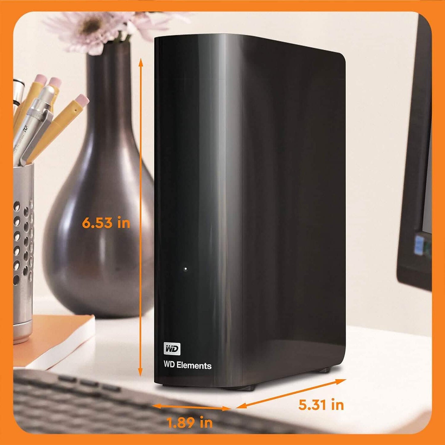 WD 16TB Elements Desktop External Hard Drive, USB 3.0 for Plug-and-Play Storage (Refurbished)