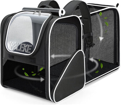 Cat Backpack Carrier,Breathable Cat Carrier Large Space Bubble Pet Backpack for Kitty Small Dog,Expandable Bubble Pet Carrier for Hiking, Walking,Travel