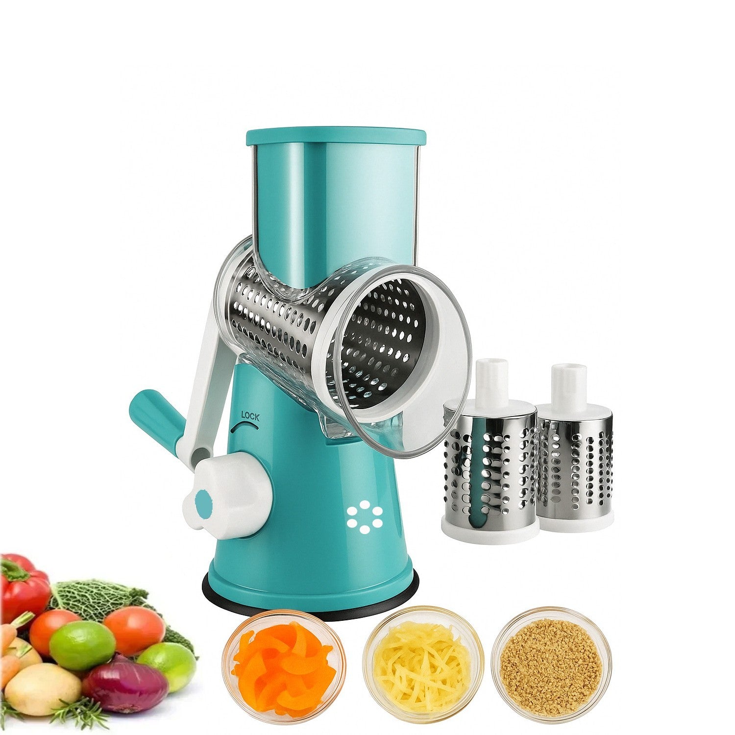 Manual Rotary Cheese Grater with Handle