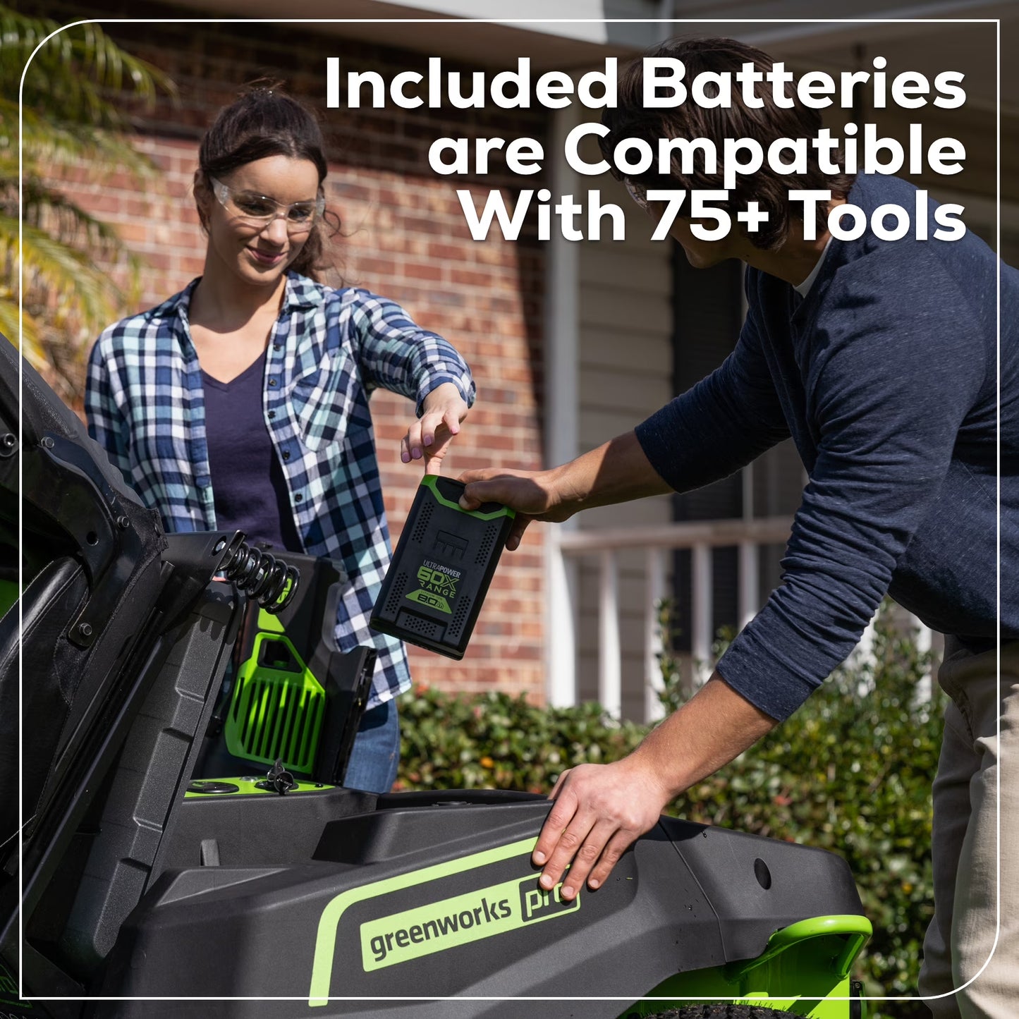 60V 42" Cordless Battery Crossovert Riding Lawn Mower with Six (6) 8.0Ah Batteries & Three (3) Dual Port Turbo Chargers 7409002
