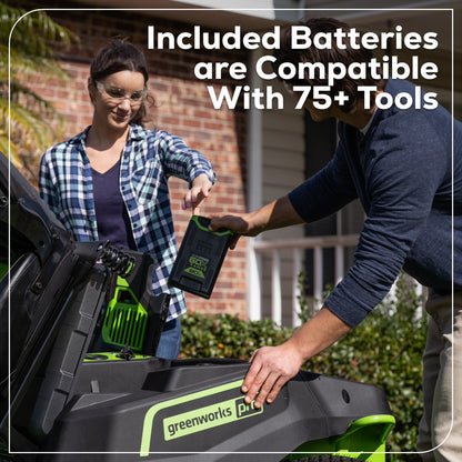 60V 42" Cordless Battery Crossovert Riding Lawn Mower with Six (6) 8.0Ah Batteries & Three (3) Dual Port Turbo Chargers 7409002
