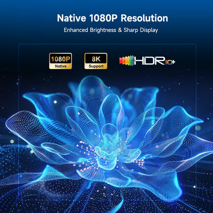 [Auto Focus]  8K 1080P Native Projector with Wifi 6 and BT5.4, 650 ANSI Brightness, Auto Keystone Correction with Voice Control Smart Movie Projector for Home Theater Outdoor L018