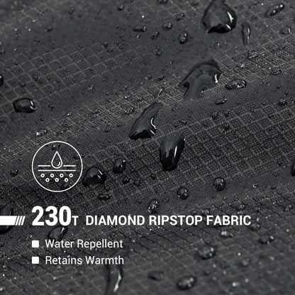 XL Cotton Flannel Sleeping Bags, Oversized Weatherproof 3-Season Sleep Bag with Hood for Camping & Hiking & Backpacking, 17.6℉-54℉ (Black)