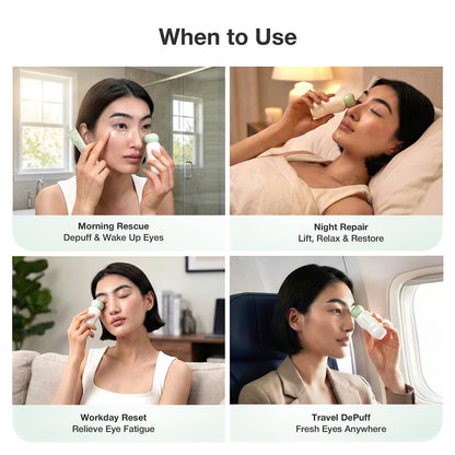 Cryoreset™ Eye Duo System Cryotherapy Cooling + Sonictap™ Eye Wand and Eye Cream Set, under Eye Massager with Gentle Vibration, Refreshes Tired Eyes and Helps Reduce Puffiness
