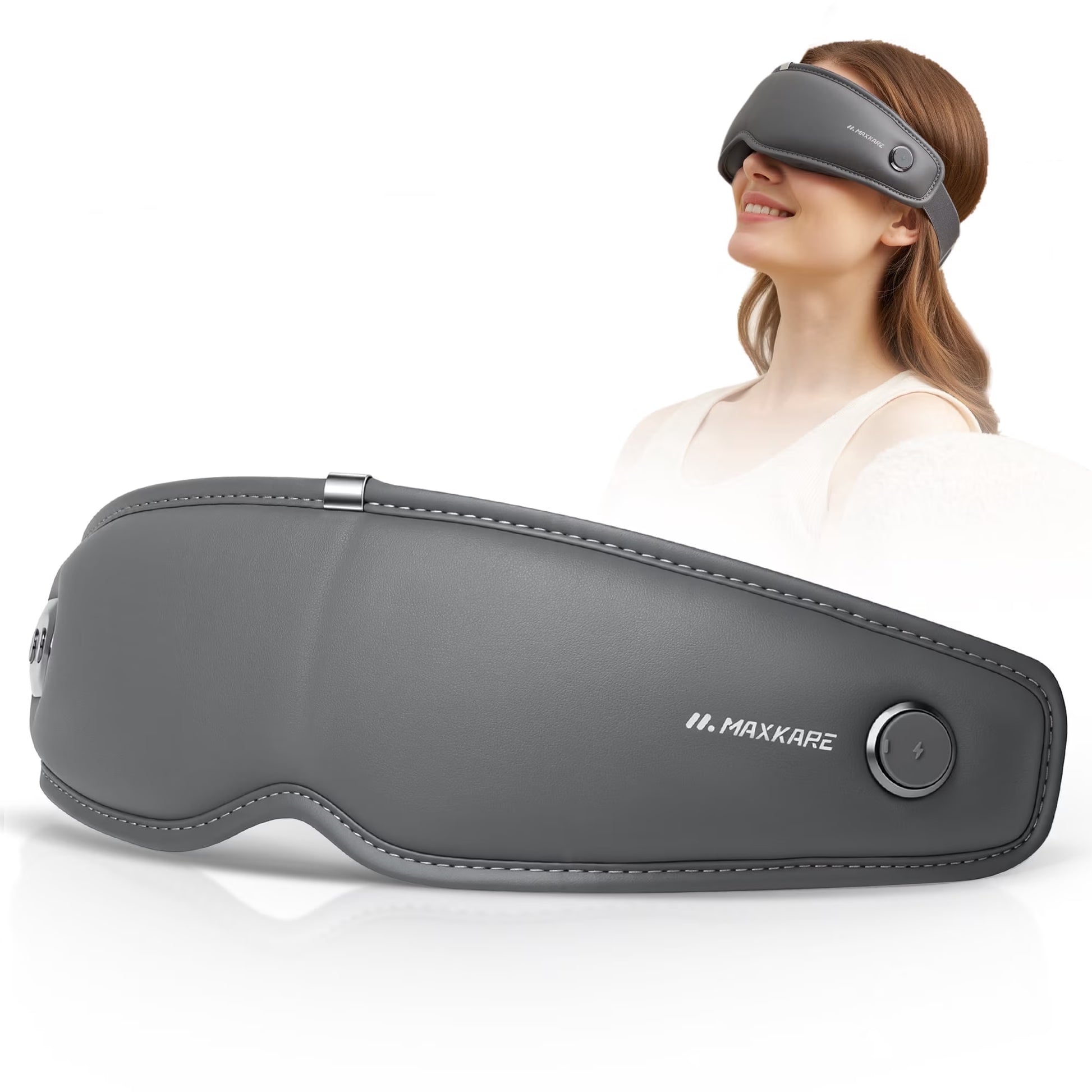 Eye Massager with Heat, Vibration, Air Pressure for Relieve Eye Strain Dry Eye Headaches Foldable Rechargeable Shiatsu Massager