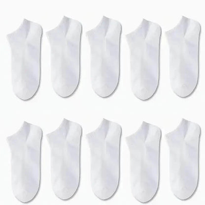 10-Pairs: Men's Solid Sport Low Cut Socks, Breathable Sweat-absorbing Comfy Soft Casual Simple Style Socks