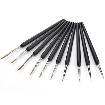 10-Piece: Miniature Detail Paint Brush Set