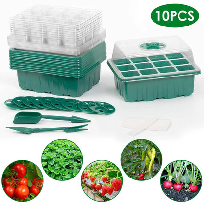 10-Piece: Reusable Seed Starter Tray Kit