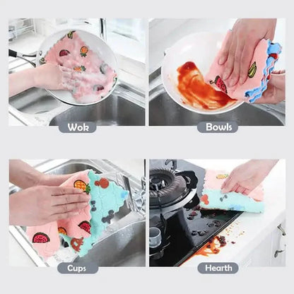 10-Pieces: Reusable Dish Cellulose Sponge Cloths