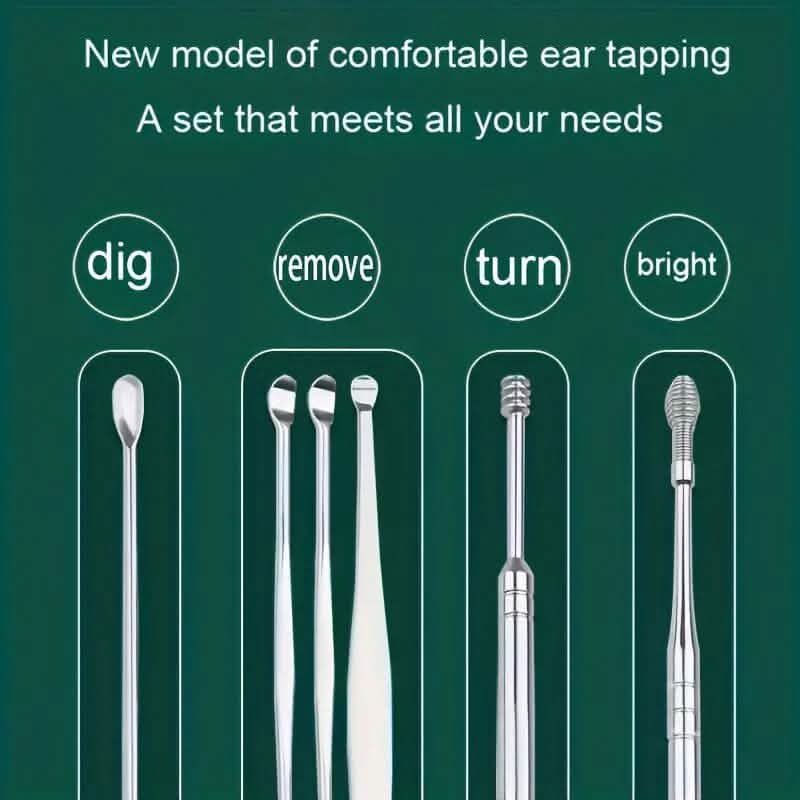 10-Pieces: Stainless Steel Ear Wax Removal Tool Set
