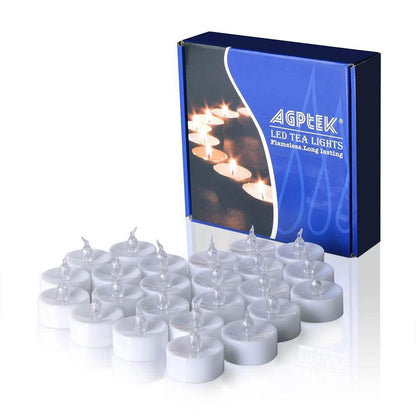 100-Piece: Cool White LED Tealight Flameless Smokeless Candles
