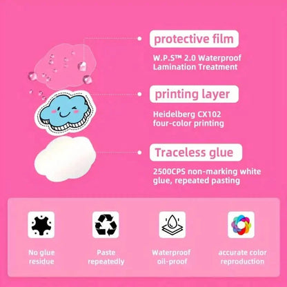 100-Pieces: VSCO Sticker Pack - Cute Cartoon Designs, Waterproof Vinyl Decals for Laptops, Water Bottles & Luggage