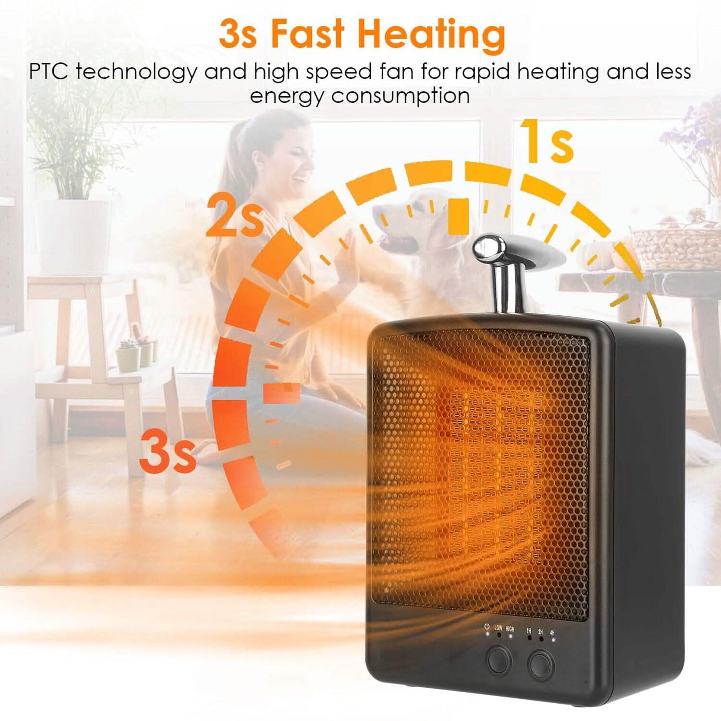 1000W Portable Electric Space Heater