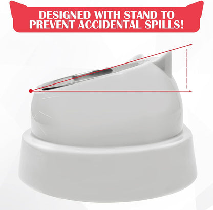 Petsionate Cat Food and Water Bowl Set - Cat Feeder and Water Dispenser Tilted - Gravity Cat Bowls for Food and Water - Automatic Dog and Cat Feeding & Watering Supplies – Elevated Cat Dish - 20Oz