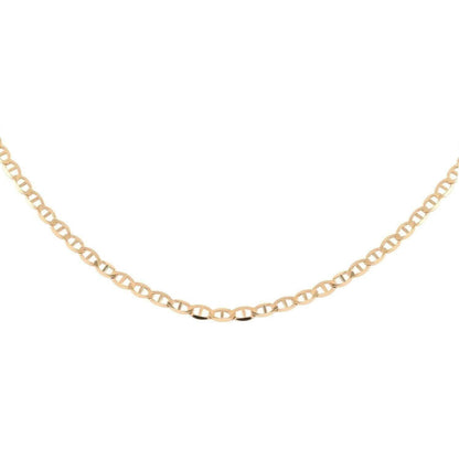 10K Solid Yellow Gold Mariner Anchor Link Chain Necklace