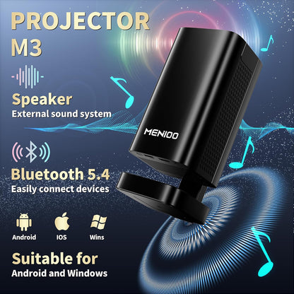 Mini Projector 4K 1280P [2026 Upgraded Built-In Apps] Projector with Wifi 6 and Bluetooth 5.4, Auto Focus & Keystone Correction Smart Projector Compatible with HDMI/TV Stick/Laptop/Usb,Black