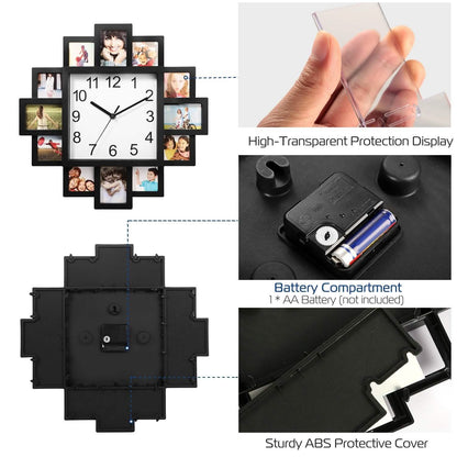 12-Picture Display Wall Clock