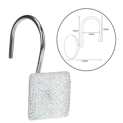 12-Piece: Decorative Shower Curtain Hooks Bathroom