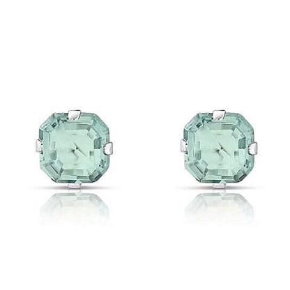 1.3 Carat Cz Asscher-Cut Sterling Silver Stud Earrings