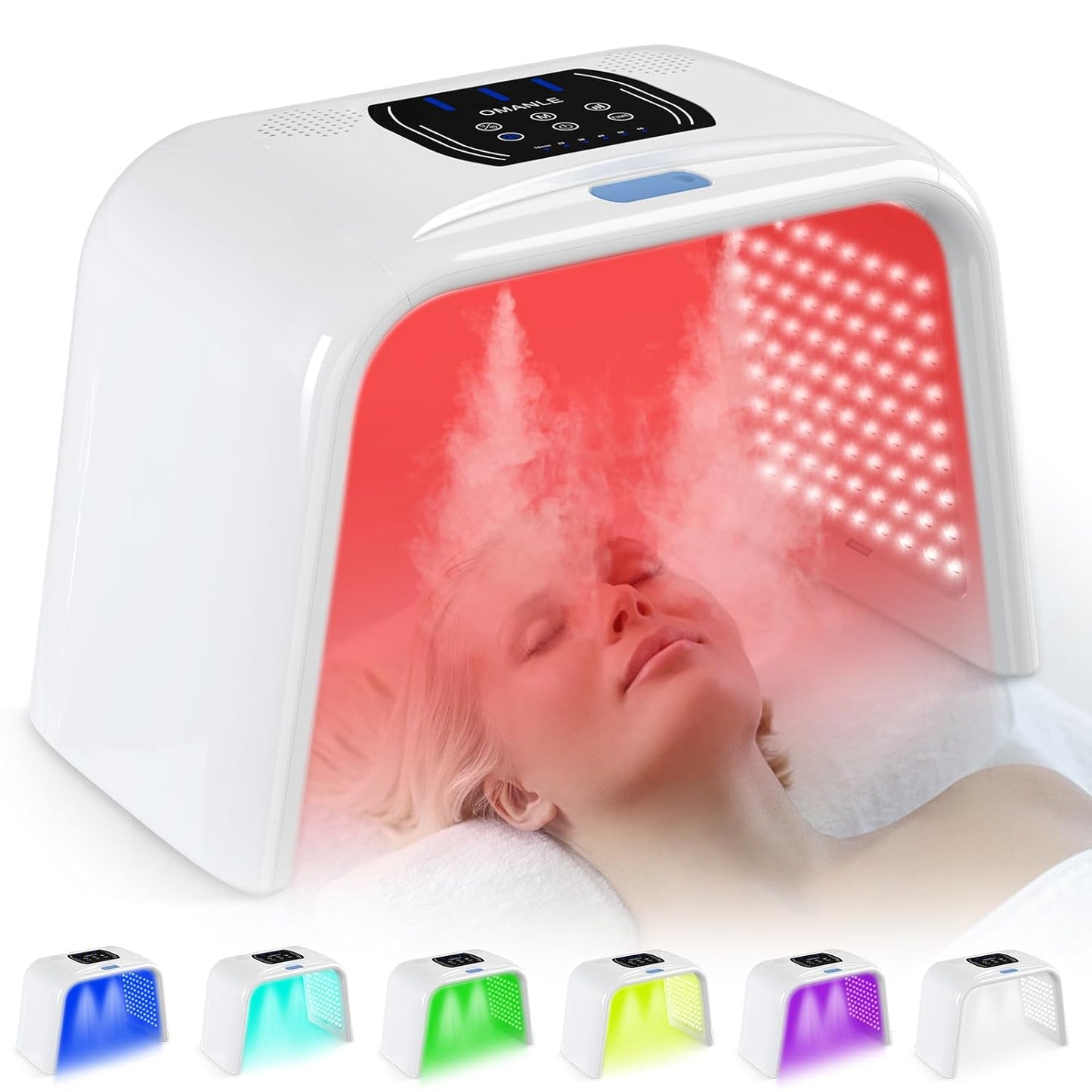 LED Light Therapy for Face with Spray LED Face Light Body Therapy,Cycle Therapy Light & Time Preset & Adjustable LED Brightness Red Light Therapy Face Beauty Home SPA