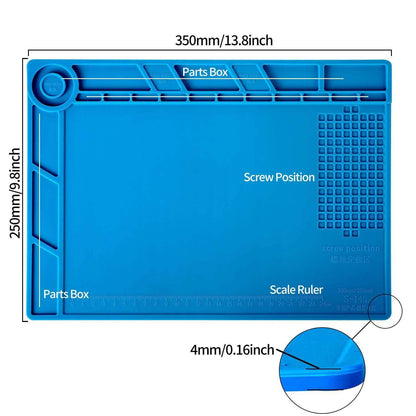 13.8" X 9.8" Magnetic Soldering Silicone Heat Insulation Mat