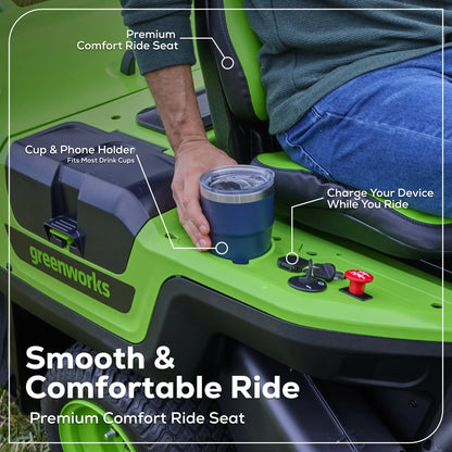 60V 30" Crossovert Riding Lawn Tractor + (2) 8.0 Ah, (2) 4.0 Ah Batteries & 600-Watt Charger 7421902