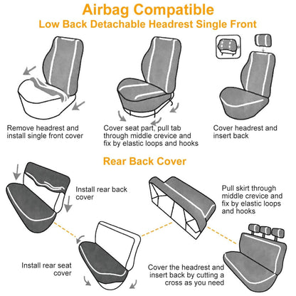 14-Pieces: Universal Auto Seat Cover Set
