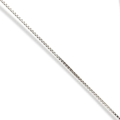 14K Solid White Gold Box Necklace Real Gold Chain