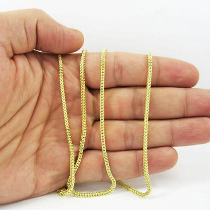 14K Yellow Gold Franco Chain Pendant Necklace 16"- 24"