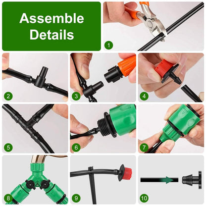 164FT Drip Irrigation Kit Automatic Garden Irrigation System