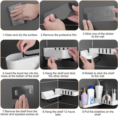 180° Rotatable Bathroom Corner Caddy Shelf